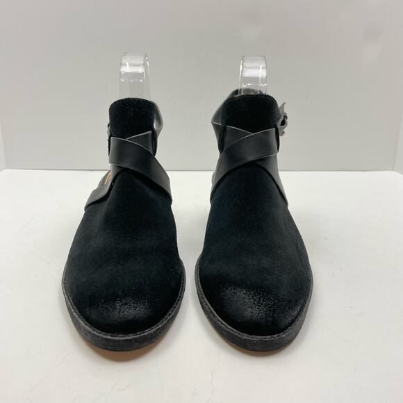 Splendid | Dasha NWOB Black Suede Leather Ankle Strap Booties - Picture 3 of 13